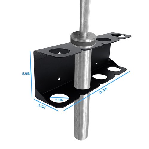 FUXIN Vertical Olympic Barbell Holder, 4 Bars Wall Mounted Barbell Storage Rack, Load Up 180 lbs