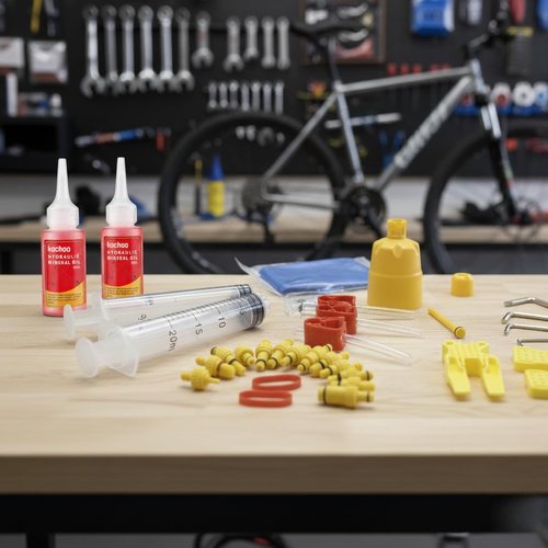 Brake Bleed Kit for Shimano, Tektro, TRP, Magura & Giant, Hydraulic Disc Brake Bleed Kit with 120ml Mineral Oil, Funnel, Syringes and Adapters for MTB Road Bike
