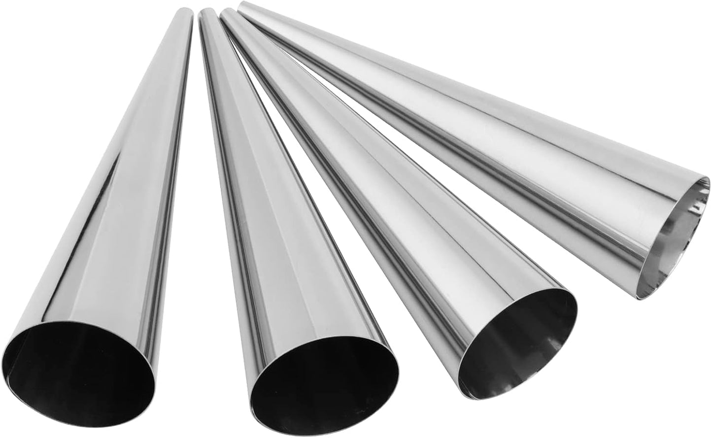 Skiennix Cream Horn Forms - Stainless Steel Cannoli Tubes with Cleaning Brush | 40 PCS, 1.4 x 5.5 Inch, Silver