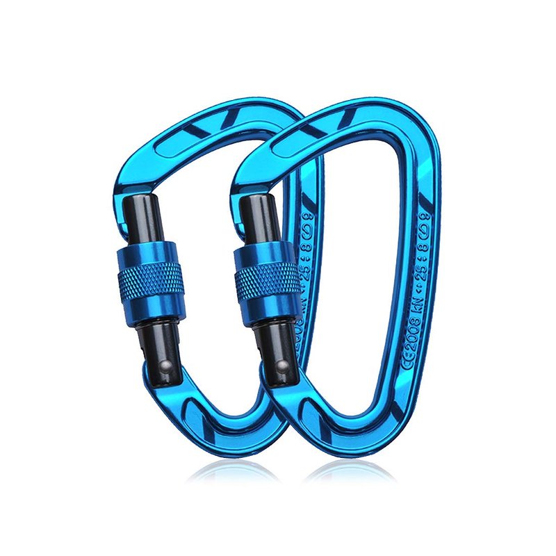 Kailas Locking Climbing Carabiners Rock Clips Heavy Duty Steel UIAA Certified 25KN Screw Gate D Shape for Rappelling and Mountaineering