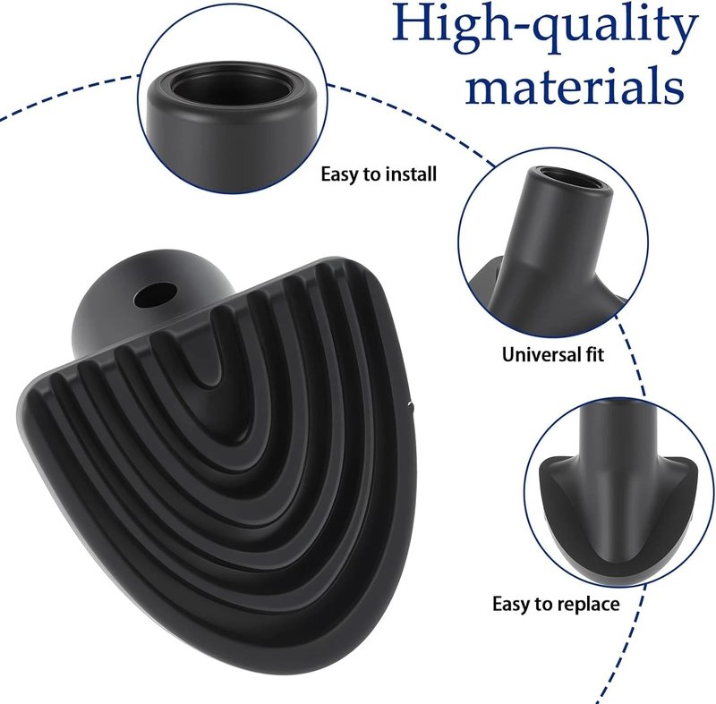 2pk Black Universal Golf Bag Stand Feet – Durable Rubber, Anti-Slip for Turf/Rain, Tool-Free Install (Fits Most Brands)