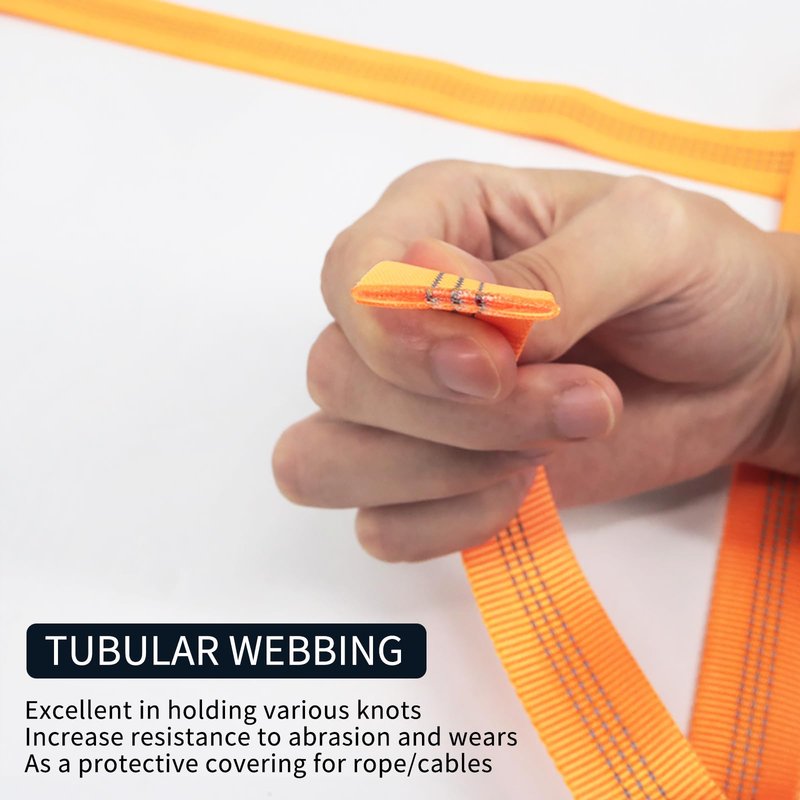 NewDoar 1 Inch Nylon Webbing Strap/Tubular Climbing Webbing - Heavy Duty Strap for Rescue, Climbing, Harnesses, Rock Work, & Firefighting (Orange,5Yard)