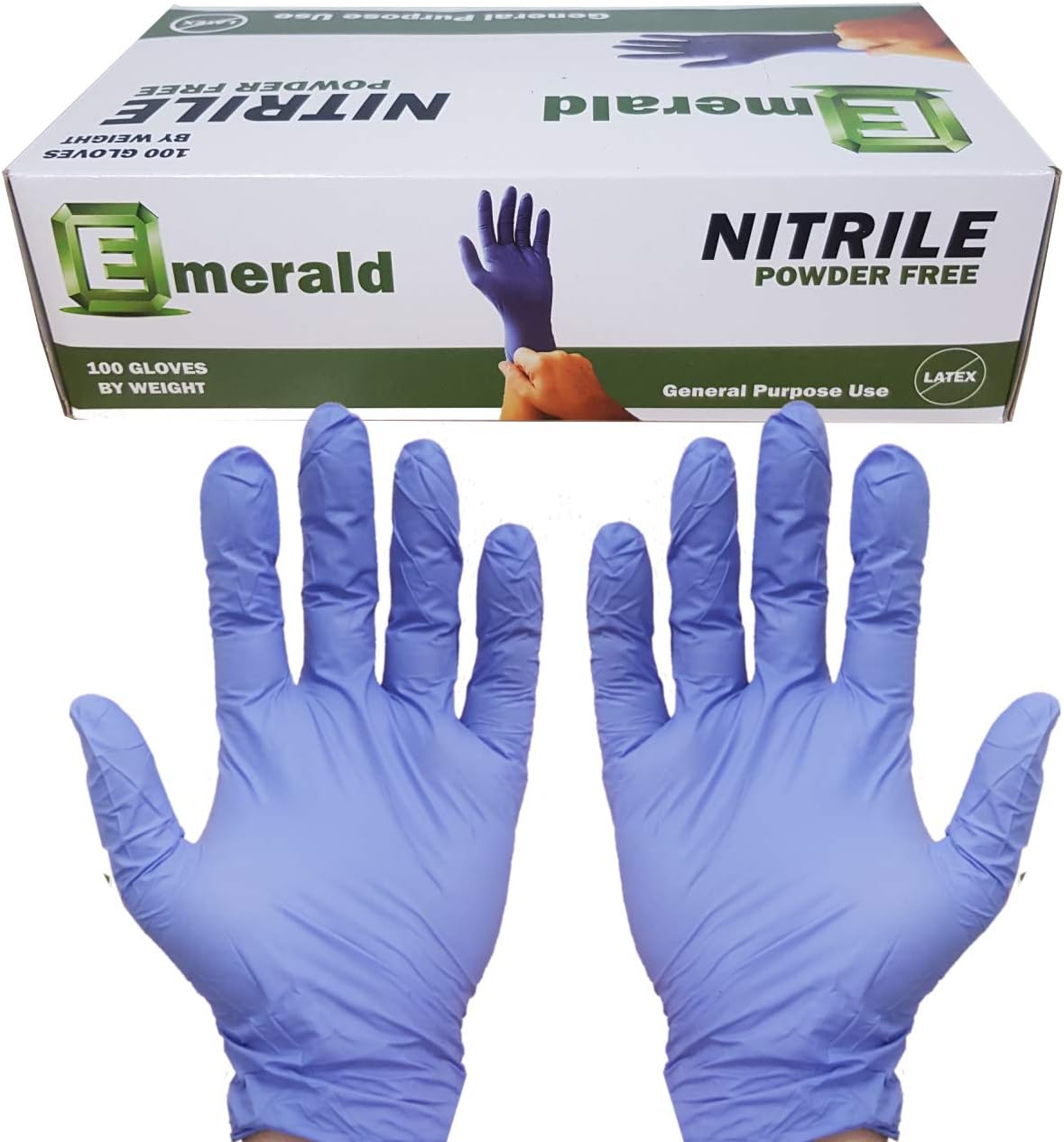 Skiennix Emerald Nitrile Gloves - Powder-Free Protection | 100 Count, Size G