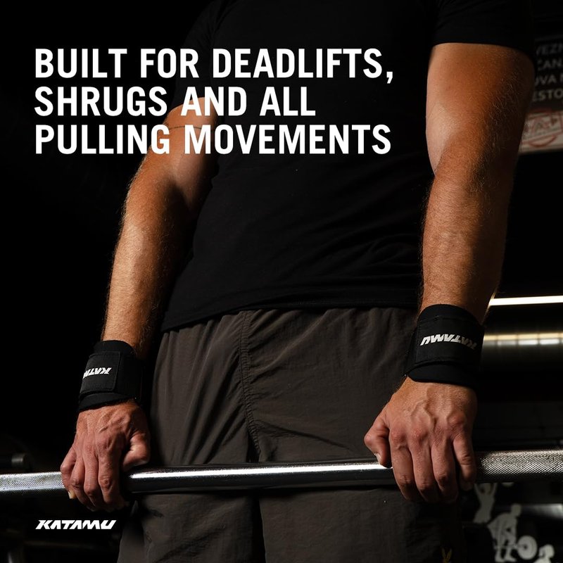 Katamu | Weight Lifting Hooks (Pair), Heavy Duty Power Wrist Straps Hand Grip Support For Deadlifts, Pull Ups, Shrugs - Gym Gloves For Men and Women