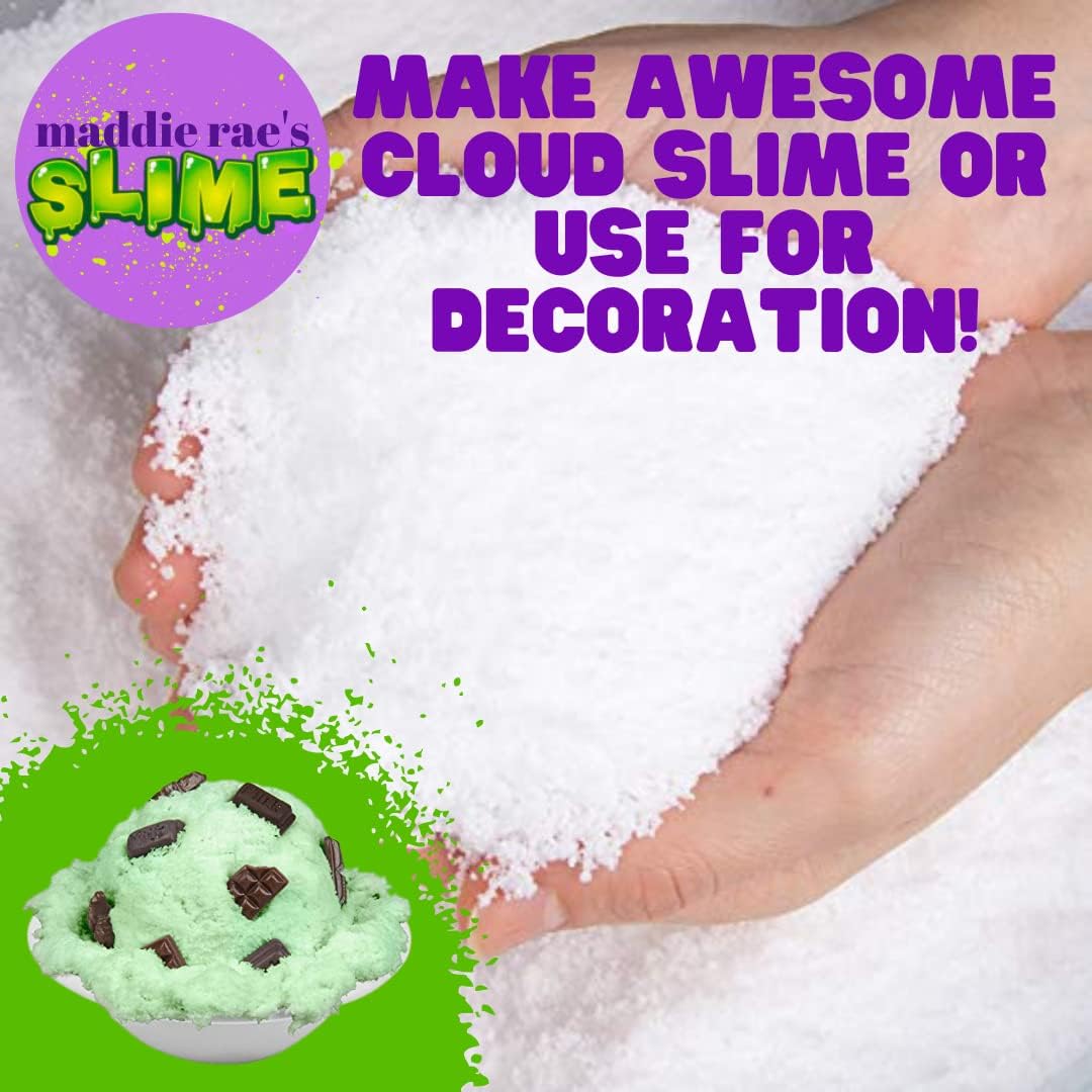 SCS Direct Maddie Rae's Instant Snow XL Pack - Create 5 Gallons of Non-Toxic Fake Snow | Perfect for Cloud Slime & DIY Projects