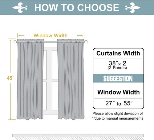 ChrisDowa Blackout Curtains - Thermal Insulated Room Darkening Panels Set (Royal Purple, 38W x 45L)
