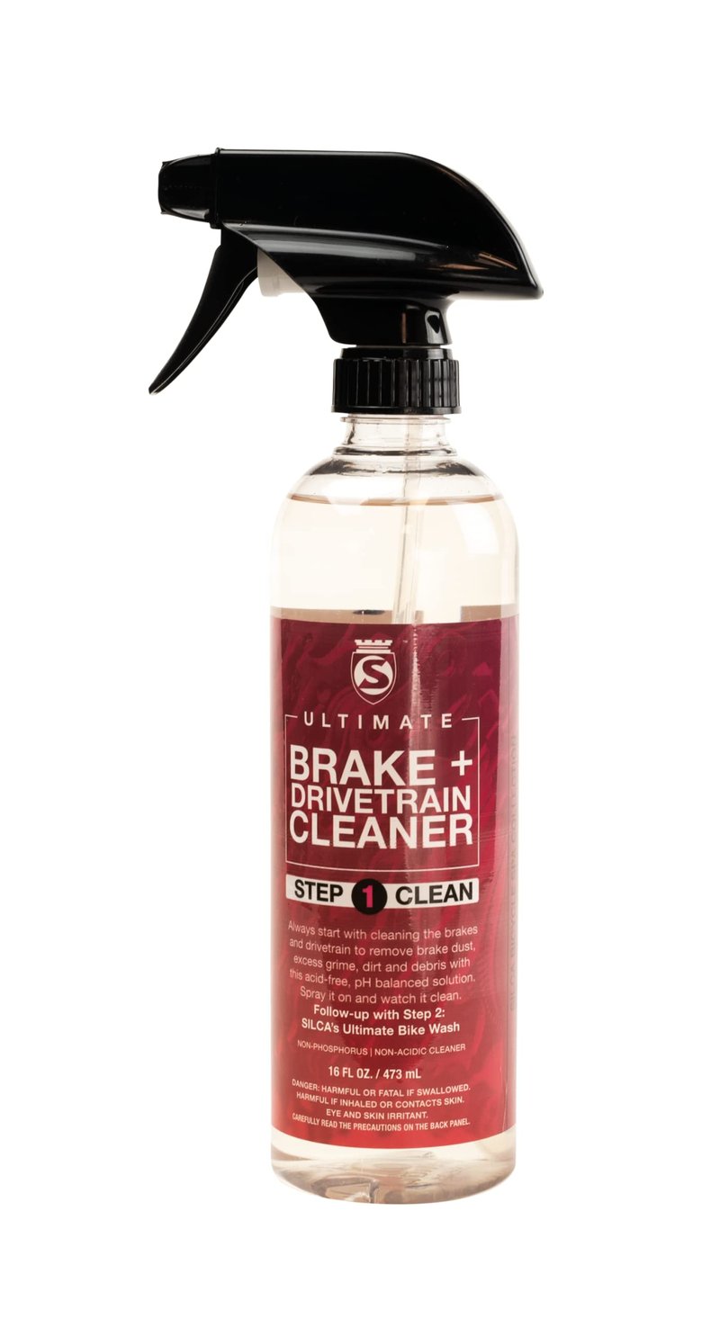 SILCA Ultimate Brake and Drivetrain Cleaner for Bicycles, best for disc brakes chains and cassette, 16 ounce spray bottle, purple foam encapsulates grit and grime