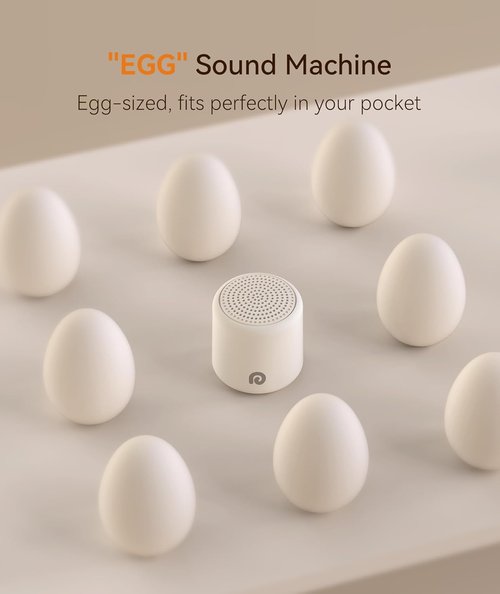 Dreamegg Portable White Noise Machine - Egg-Sized Design with 16 Nature Sounds & Timer | Ideal for Sleep, Travel & Home Use - Cream