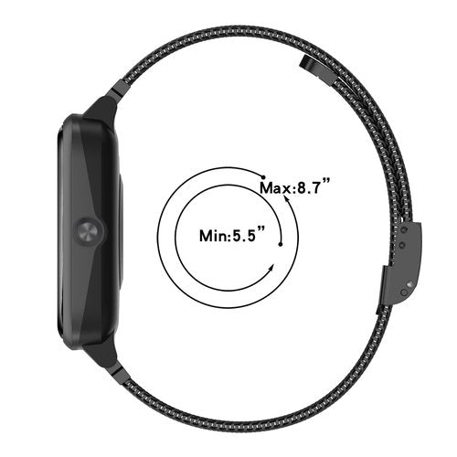 FitTurn Slim Mesh Stainless Steel Quick Release Compatible with Cubitt Aura Pro Smartwatch/Fitness Tracker, Replacement Wristband Sports Straps Bracelet Adjustable Watch Band Women Men Strap with