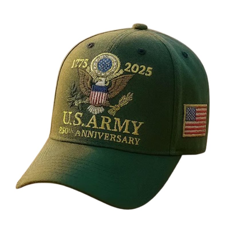 250th Anniversary Army Hat, Adjustable Embroidered Baseball Cap Anniversary Tribute Hat for Veterans Patriots