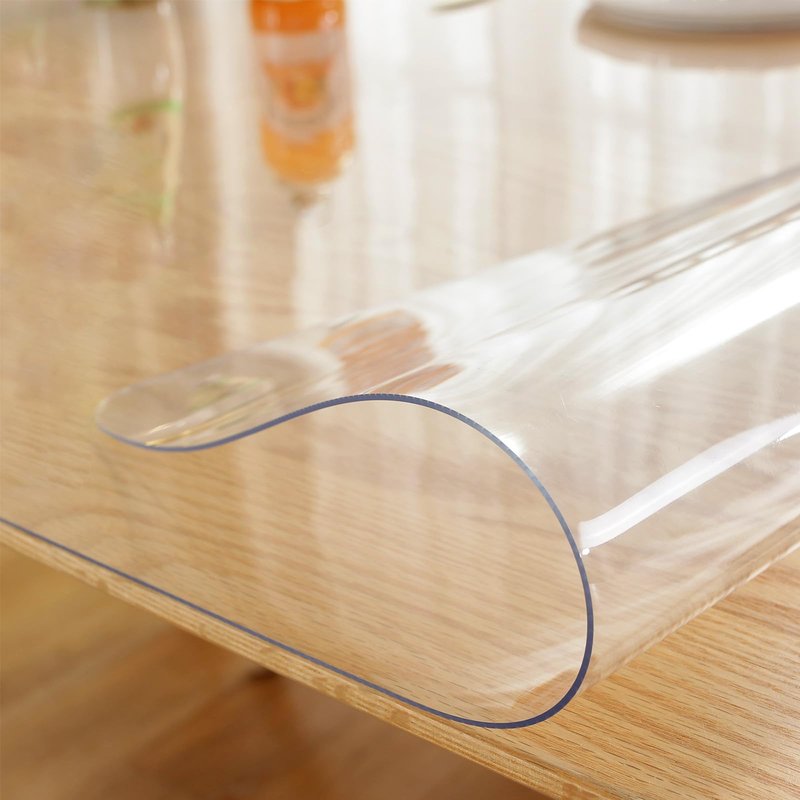 LovePads Clear Table Cover Protector, 18 x 54 Inch 2mm Thick Plastic Table Cover, Table Protector for Dining Room Table, Waterproof Dresser Cover Top for Kitchen, Coffee, Writing Desk