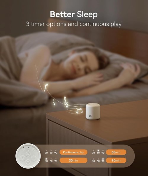 Dreamegg Portable White Noise Machine - Egg-Sized Design with 16 Nature Sounds & Timer | Ideal for Sleep, Travel & Home Use - Cream