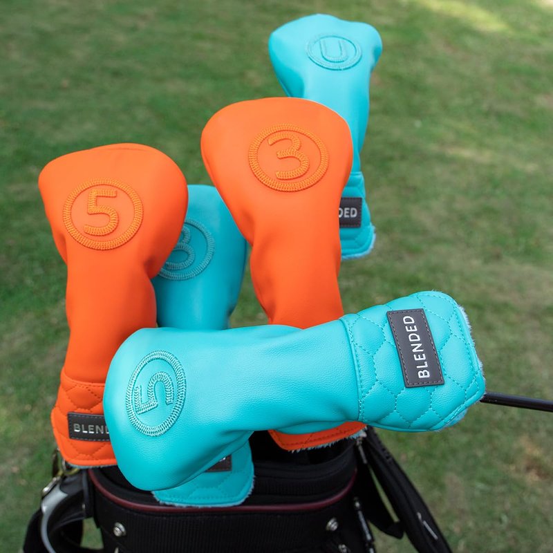 BAIRBRE Golf Club Head Covers, Driver Covers Fariway Wood Covers Hybrid Head Covers 3 Wood Headcover Leather Golf Headcover with Number Tag for Scotty Cameron Odyssey Taylormade (Blue-FR 3)