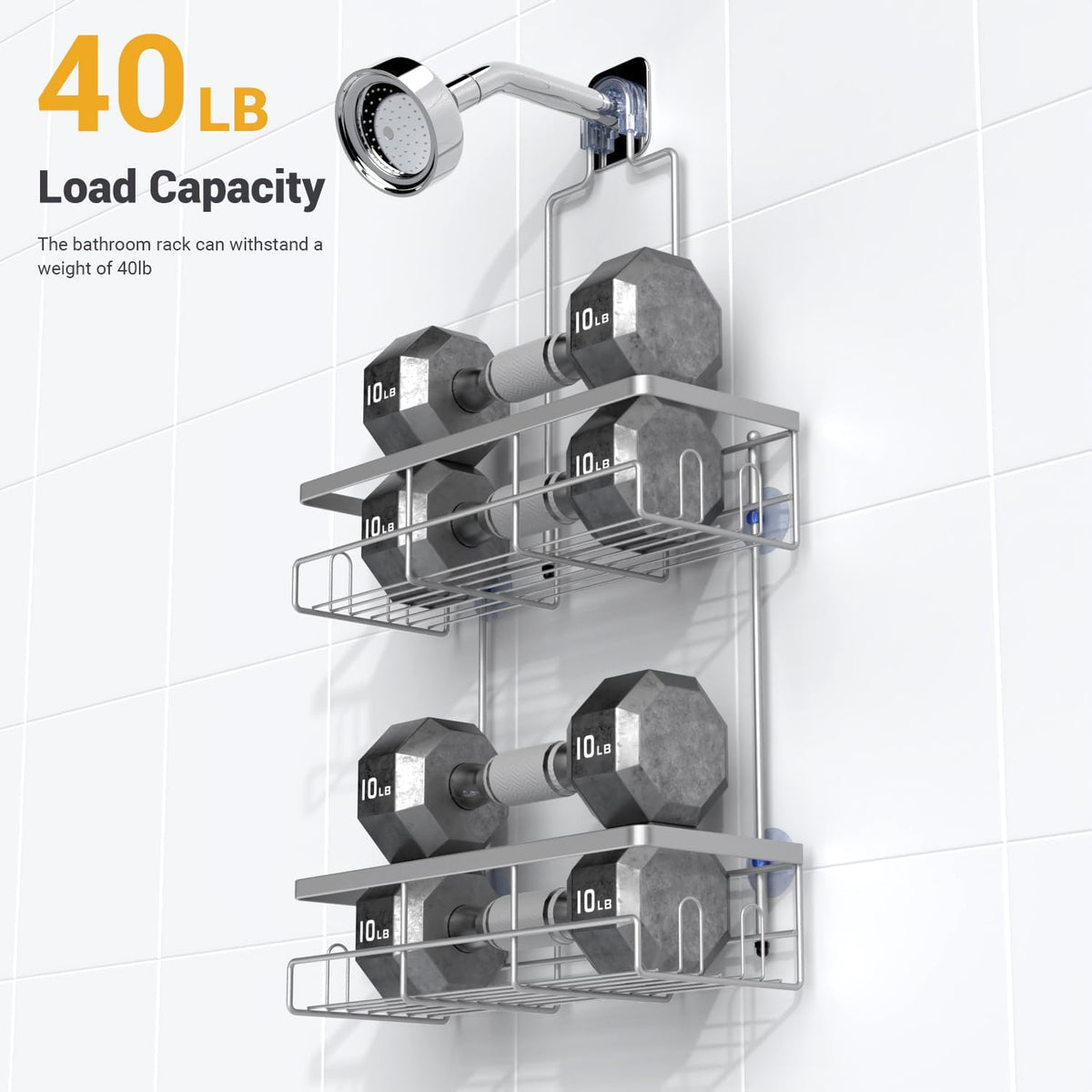 AKTECKE Shower Caddy - Rustproof Hanging Bathroom Organizer for Shampoo & Soap | No Drilling Required