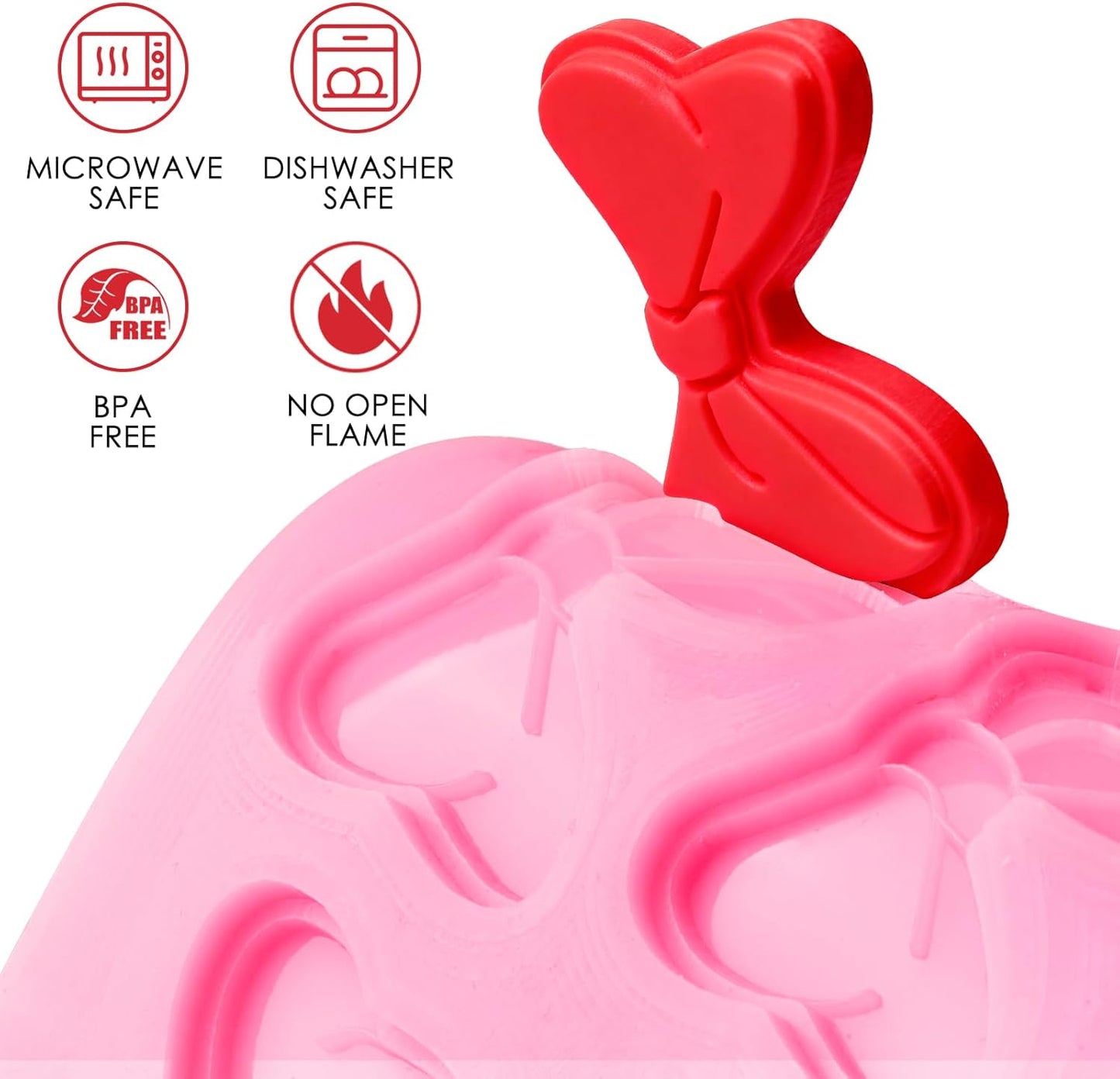 Puyeipt Silicone Bow Molds - 4 Pcs Mini Fondant & Chocolate Molds for Cupcake Toppers | Cake Pop Decor