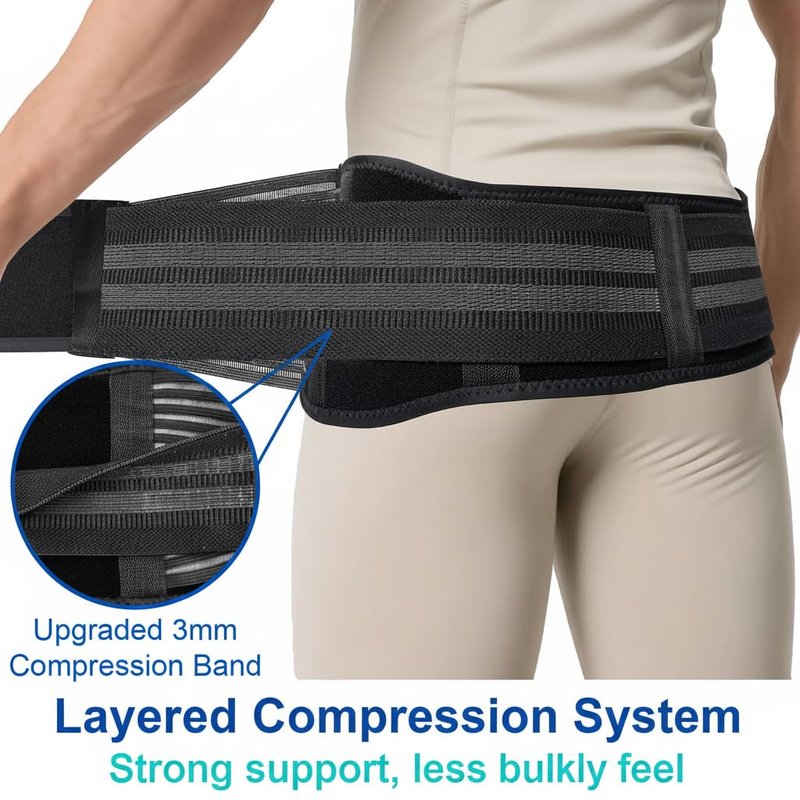 TitanGuard SI Joint Belt for Men – Strong Pelvic and Hip Support Belt with Widened Side Straps – Sacroiliac Pain Relief and Stability for Work, Heavy Lifting, Sciatica, and Daily Back Support