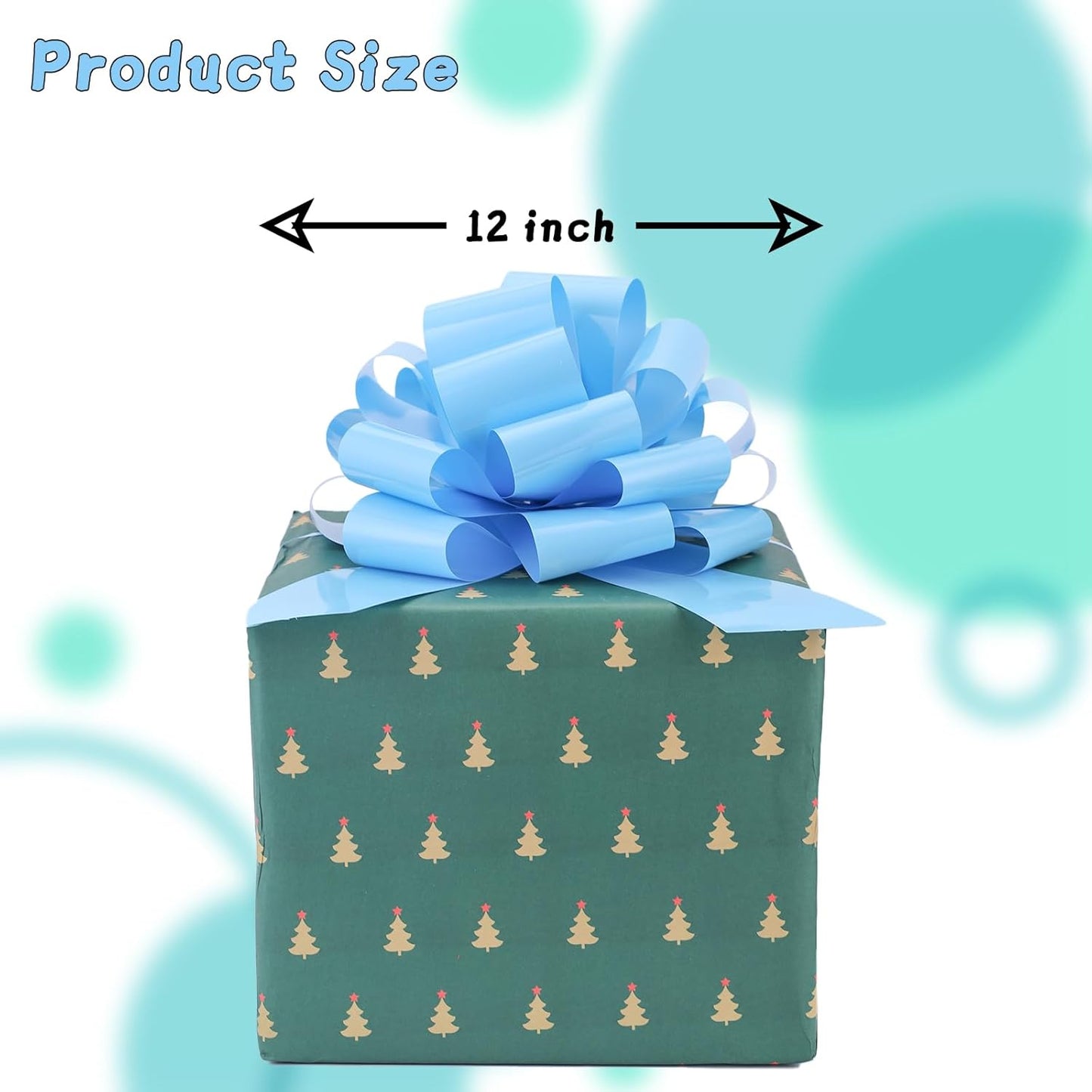 Pull Bow by Large | 12-Inch Light Blue Gift Bow Set - Perfect for Presents, Parties & Decorations