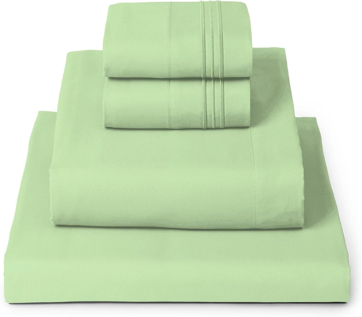 Mellanni King Sheets Set - 4 PC Hotel Luxury Bedding - Extra Soft, Cooling, Wrinkle Resistant (King, Pistachio)