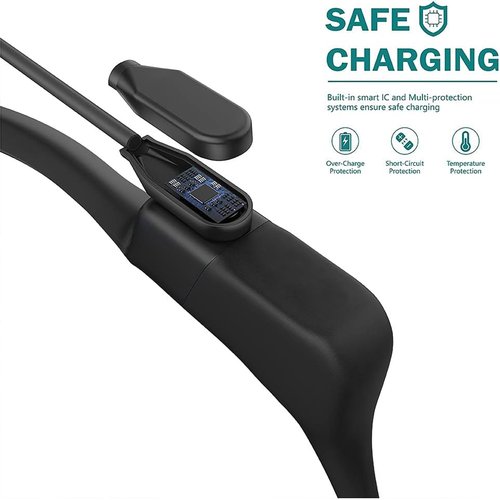 Compatible with AGPTEK X15 Bone Conduction Headphones Charger, Magnetic Replacement Charger Compatible with AGPTEK X15, Dnniakm X15 Pro MP3 Player Bone Conduction Headphones (2 Pack-Black+Black)
