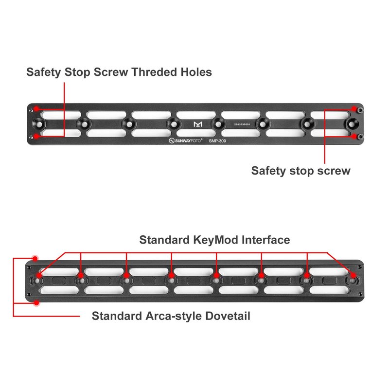 11 inch Arca Swiss Adapter M lok Rail for Rifles,300 mm Long, 2520
