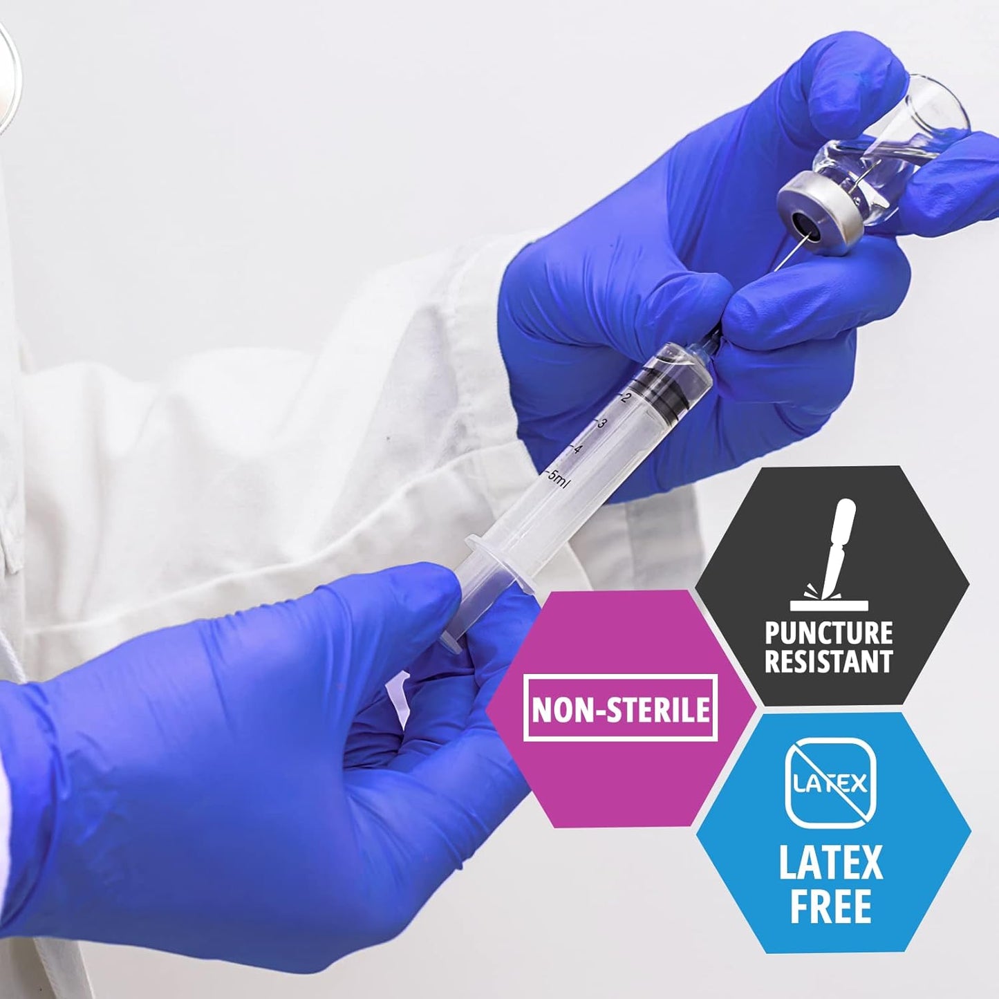 Med Pride Nitrile Medical Exam Gloves - Disposable, Powder & Latex-Free for Doctors, Nurses, Home Use