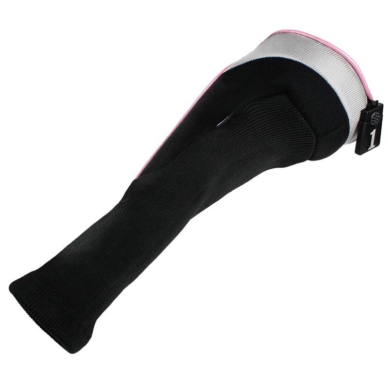 Andux 5pcs/Set Mesh Golf 460cc Driver Fairway Wood Club Head Covers Long Neck with No. Tags Black/Pink