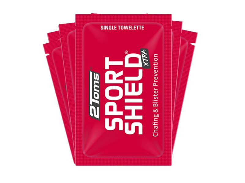 2Toms SportShield Xtra, Soothing All Day Anti-Chafe Prevention, Waterproof Protection from Thigh Chafing and Skin Irritation, 6-Pack Single-Use Towelettes