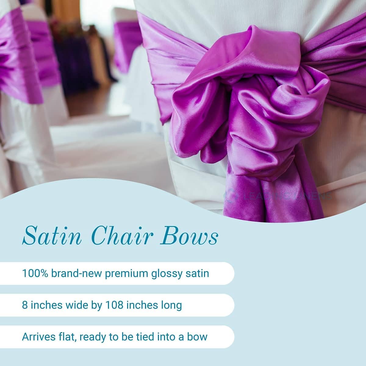Satin Bow Sash Chair Covers - Elegant Decorations for Weddings & Events | Set of 10, Black