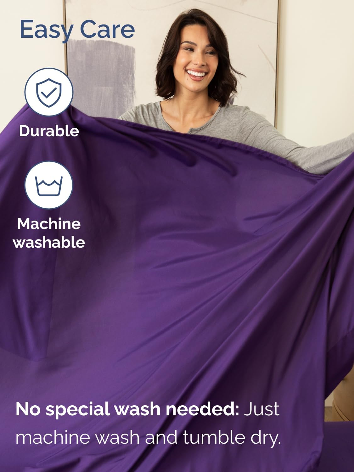 Skiennix Extra Deep King Sheet Set - 6 Piece Breathable Cooling Bedding - Soft, Wrinkle-Free Purple