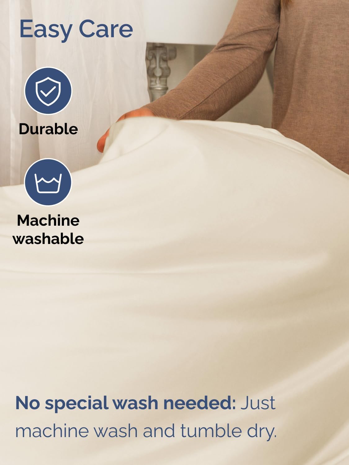 Skiennix Extra Deep Split King Sheet Set | 7-Piece Breathable Cooling Bedding - Soft, Wrinkle-Free Off White