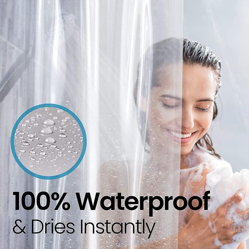 LiBa Waterproof Shower Curtain - Premium PEVA, Non-Toxic, Rust-Proof Grommets | 72x72 Inches (Pack of 2)
