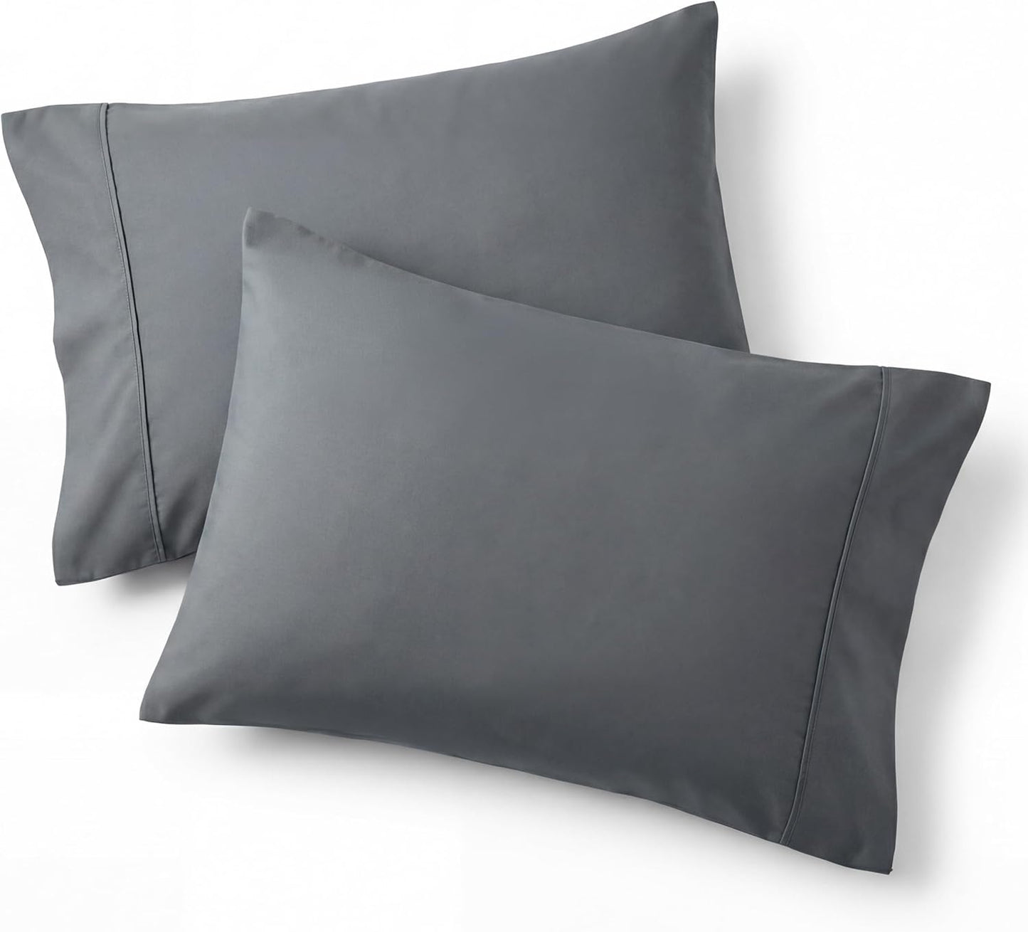 Bedsure Pillow Cases - Super Soft Dark Grey Brushed Microfiber Set of 2 | 20x26 Inches, Wrinkle & Fade Resistant