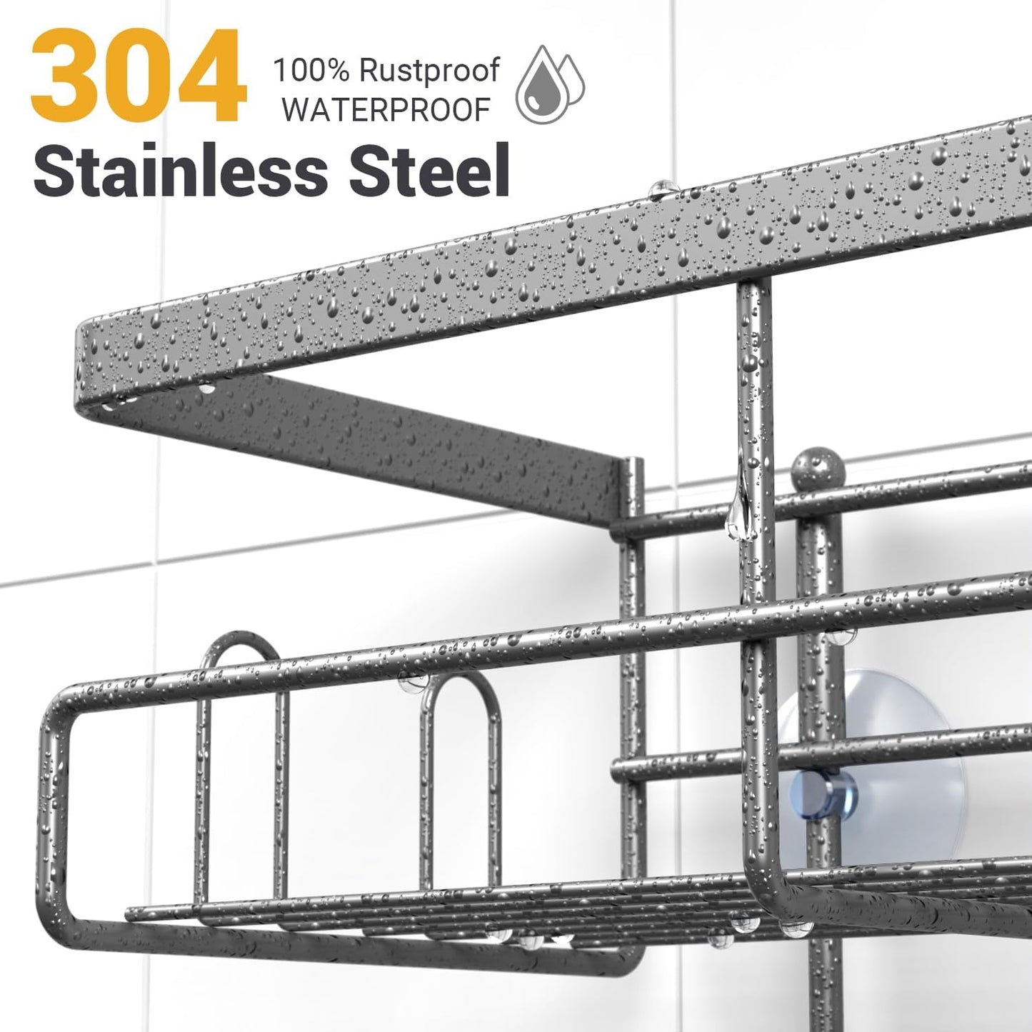 AKTECKE Shower Caddy - Rustproof Hanging Bathroom Organizer for Shampoo & Soap | No Drilling Required