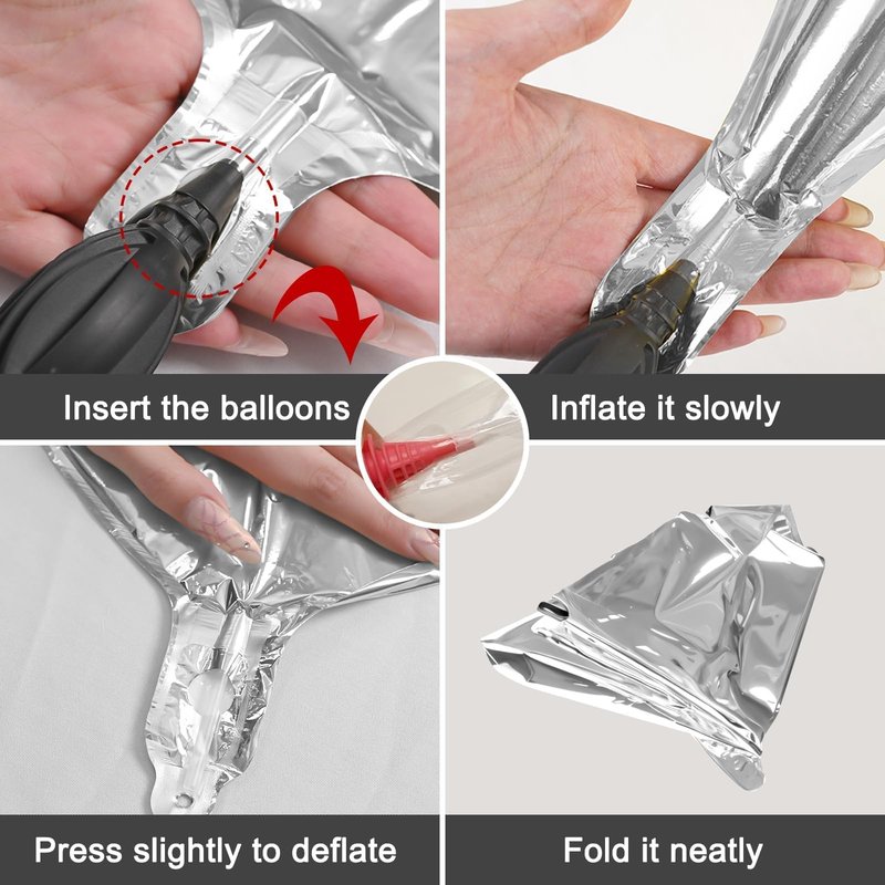 12Pcs Silver Round Foil Balloons, 22" 15" 10" 4D Ball Balloons, Metallic Silver Foil Balloon for Birthday Graduation Christmas New Year Eve Disco Party Backdrop Decorations