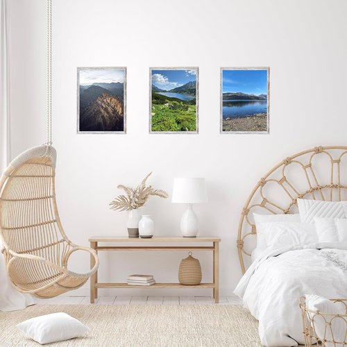 JCJMY 10x15 Rustic White Picture Frame - Versatile Wall Mounting for Horizontal or Vertical Display