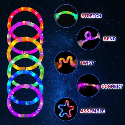 Glow Sticks Party Favors - 18 PCS Colorful Light-Up Tubes, Necklaces & Bracelets for Kids' Events