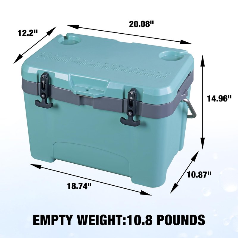 YELLOW JACKET 27 Quart Ice Cooler, Portable Ice Chest Hard Cooler Box with Retention Insulation and Heavy Duty Handle for Camping, Picnic, Beach, Drink, Beverage, Fishing,Blue