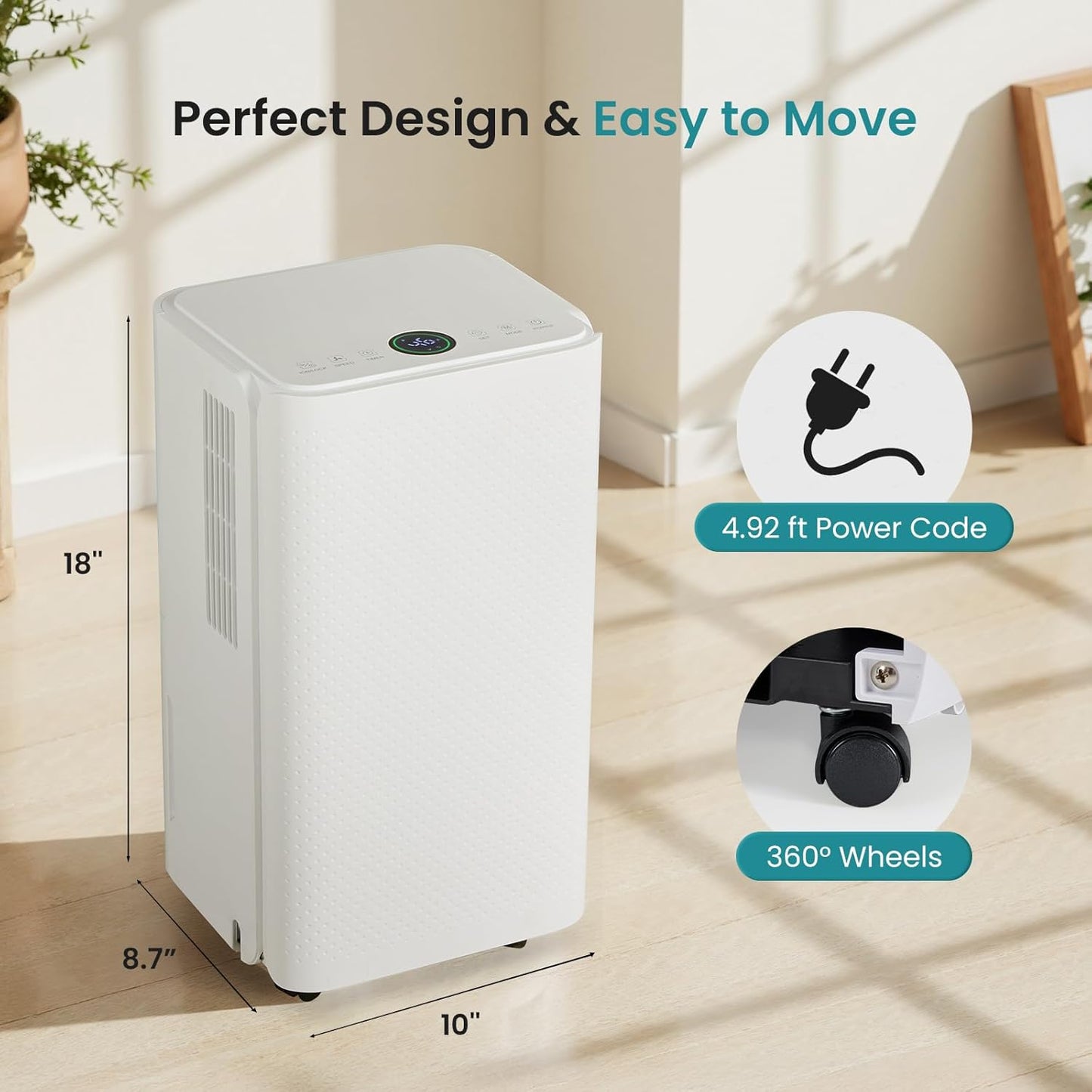 NEWBULIG 30-Pint Dehumidifier - Smart Humidity Control for 2,000 Sq.Ft | Quiet 38dB Operation, Ideal for Home & Basement