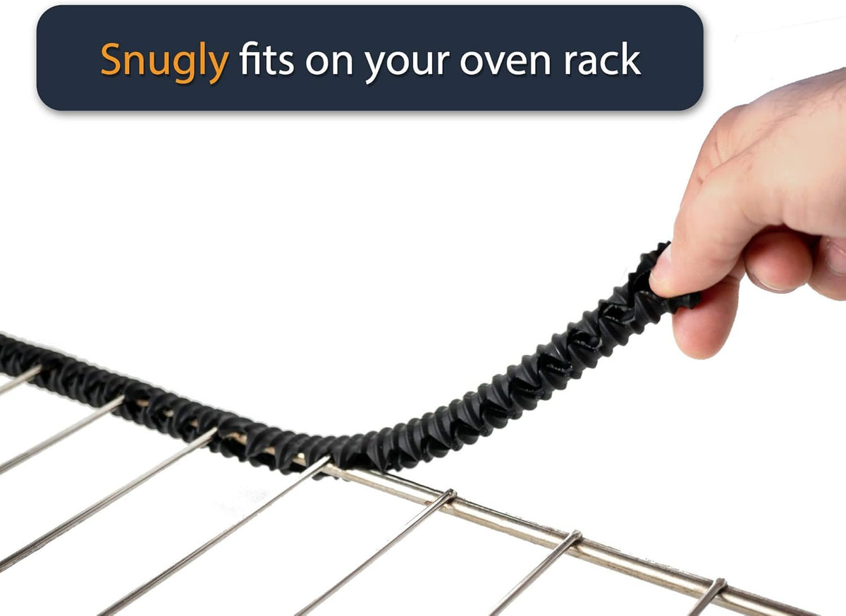 Linda’s Essentials Silicone Oven Guards - Heat-Resistant Rack Protectors | 3 Pack, 14 Inches Long (Black)