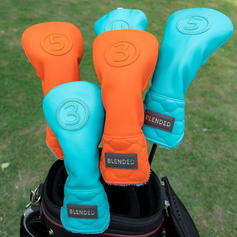 BAIRBRE Golf Club Head Covers, Driver Covers Fariway Wood Covers Hybrid Head Covers 3 Wood Headcover Leather Golf Headcover with Number Tag for Scotty Cameron Odyssey Taylormade (Blue-FR 3)