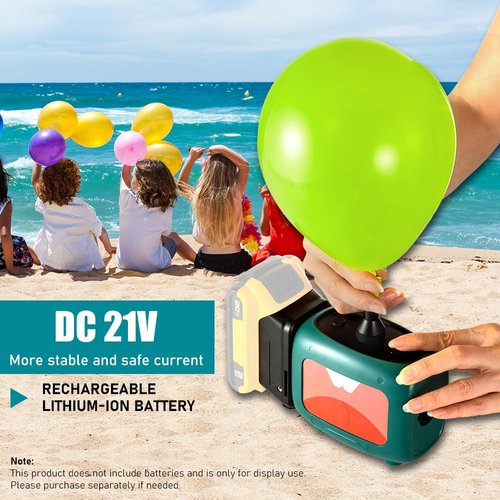 Cordless Balloon Pump Electric Compatible with Dewalt Li-Battery for All Balloons, 5 in 1 Balloon Pump Outdoor for Inflating/Deflating Balloons, Air Beds Yoga Balls & Party Decoration (No Battery)