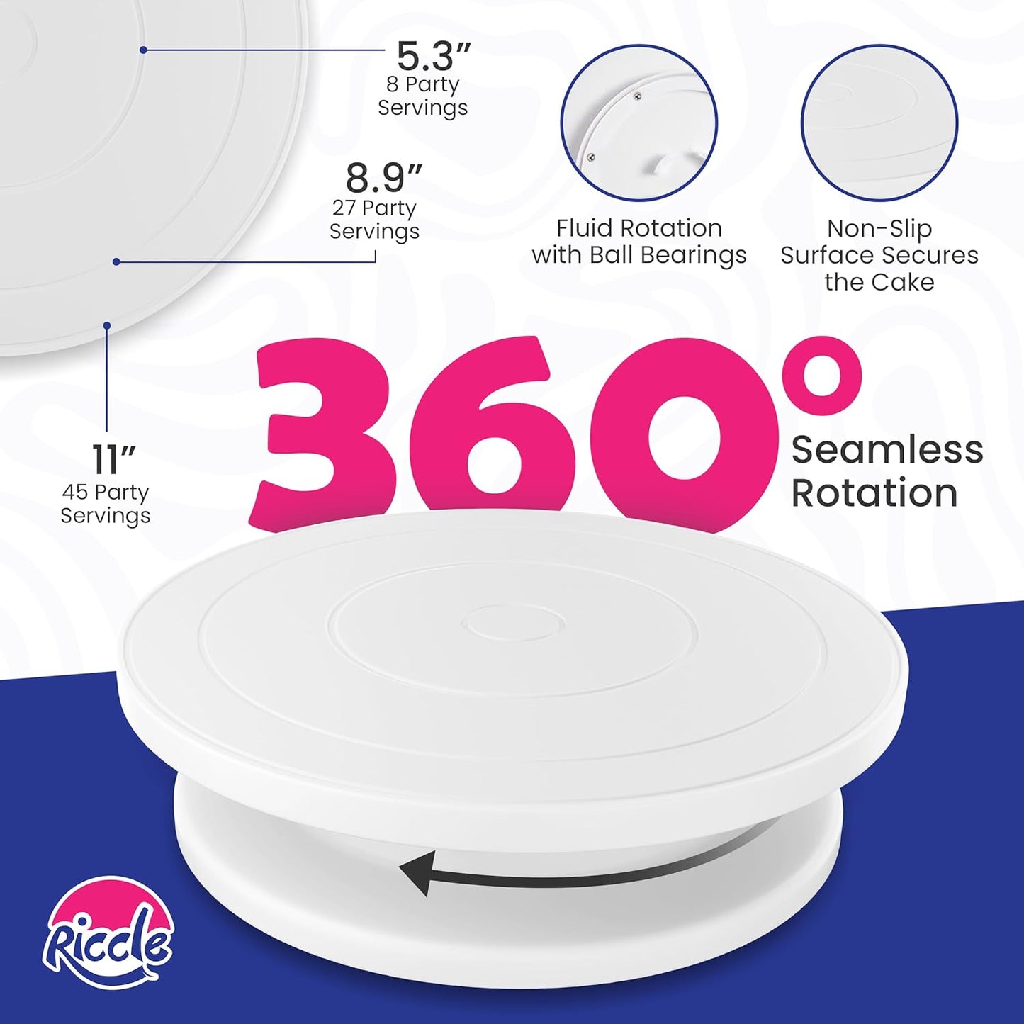 Riccle 88-Piece Cake Decorating Kit | Complete Set with Turntable, Piping Bags, Tips & Tools