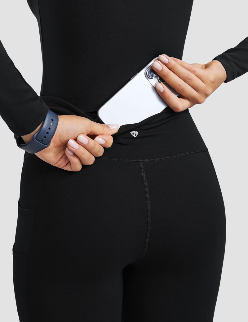 POPVIOLET Womens High Waisted Scrub Leggings 25" - 5 Pockets Drawstring Yoga Scrub Pants Medical Bottoms Stretch Soft Black Small
