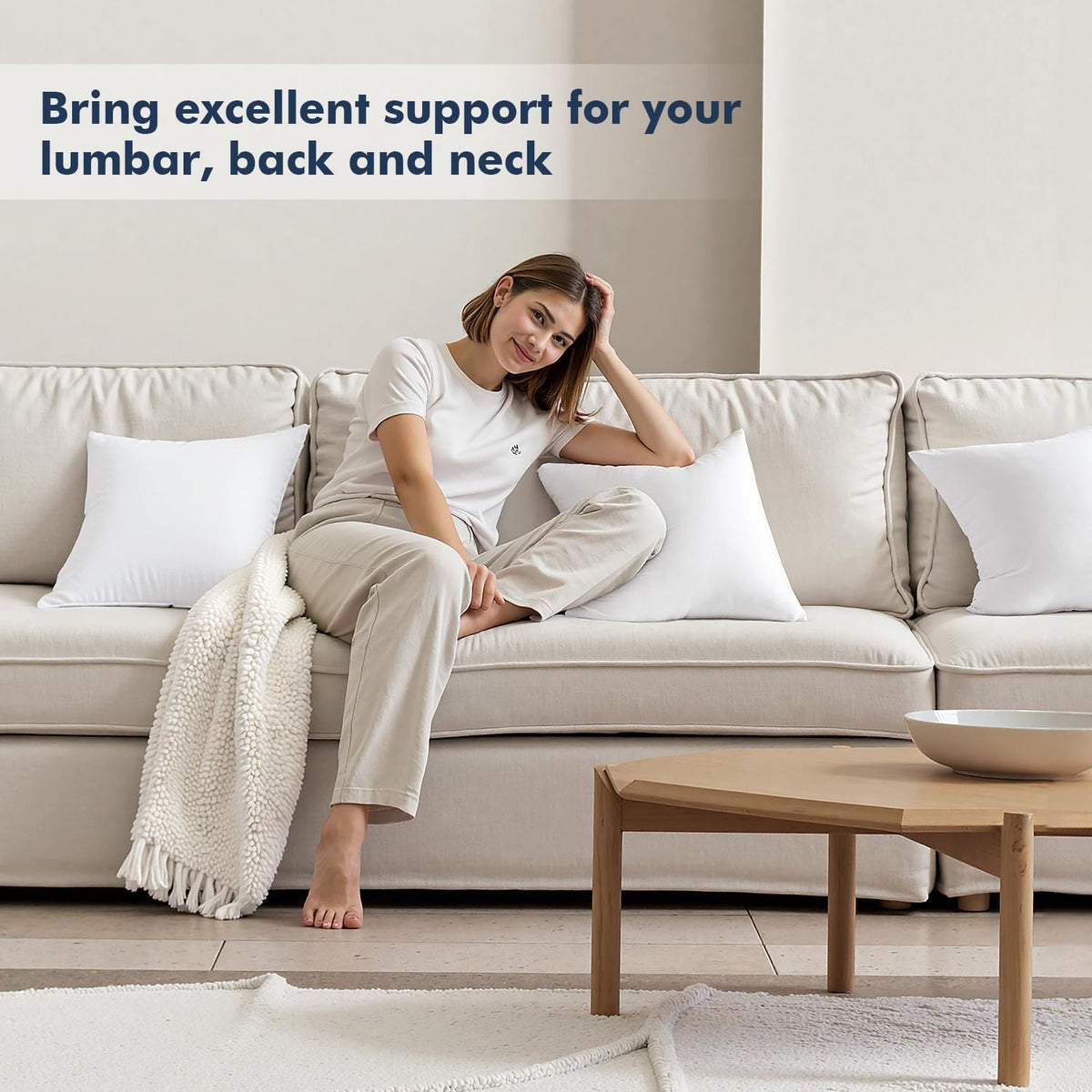 MIULEE Throw Pillow Inserts - Pack of 2 | 26x26 Inch | 100% Virgin Fiber Filling for Ultimate Comfort