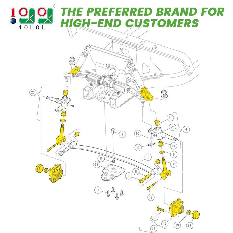10L0L Deluxe Golf Cart Front End Repair Kit for Club Car Precedent 2004-Up and Tempo 2007-2023 Gas & Electric, Precedent Front Suspension Bushings Bolts Rebuild Kit