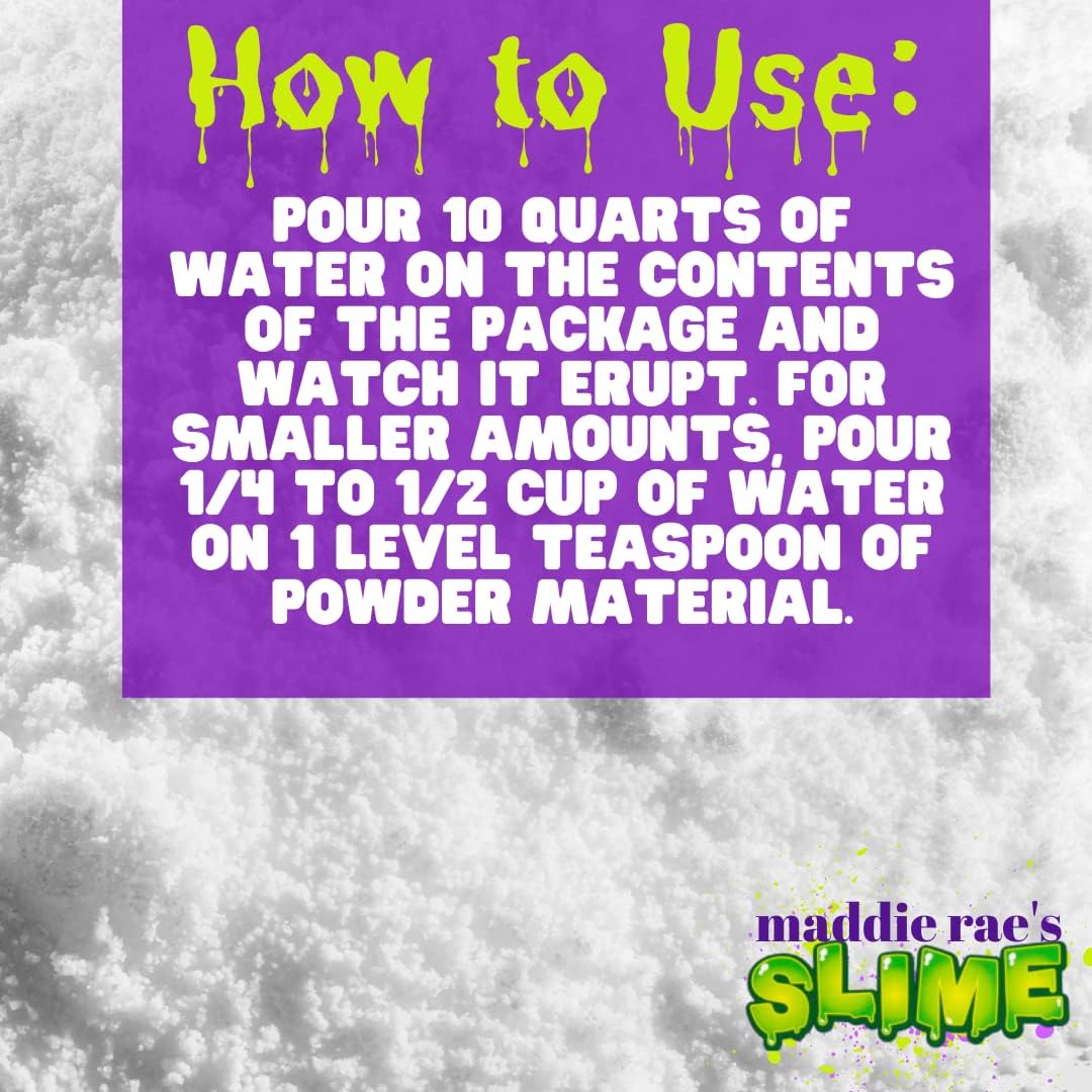 SCS Direct Maddie Rae's Instant Snow XL Pack - Create 5 Gallons of Non-Toxic Fake Snow | Perfect for Cloud Slime & DIY Projects