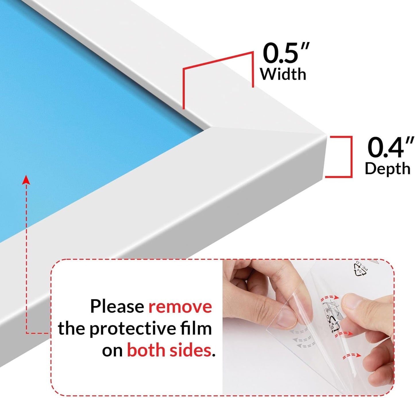 LaVie Home 11x17 Picture Frame - Classic White Frame with HD Plexiglas for Vertical/Horizontal Display
