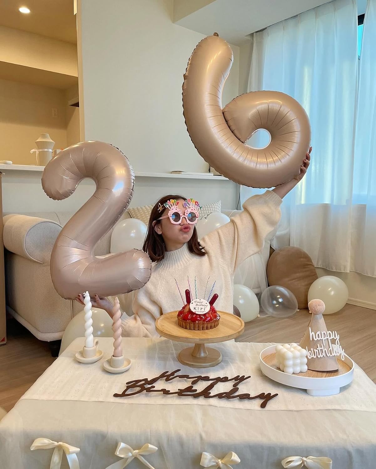 Light Brown Number Balloon - 40 Inch Tan 0 Balloon | Beige Birthday Decorations for All Ages