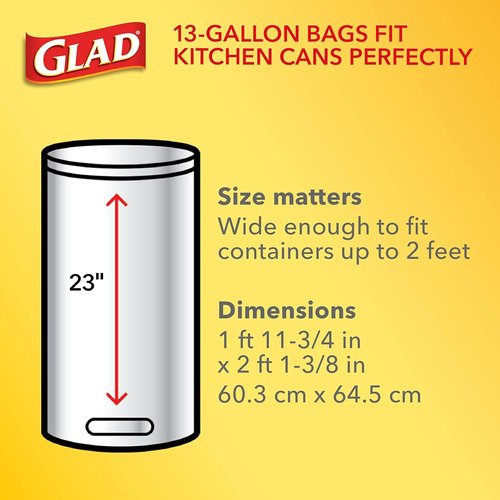 Glad Trash & Food Storage ForceFlexPlus Tall Kitchen Drawstring Trash Bags - 13 Gallon, Febreze Beachside Breeze, 80 Count