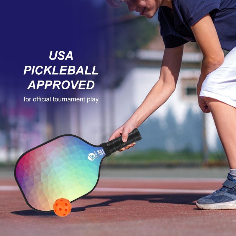 SS OXIKEN Pickleball Paddles Set of 2, USAPA Approved Carbon Fiber Pickle Ball Paddle (CHS) Polypropylene Honeycomb Core, Anti Slip Sweat Absorbing Grip, 2 Outdoor Pickleball, 2 Indoor Pickleball, Bag
